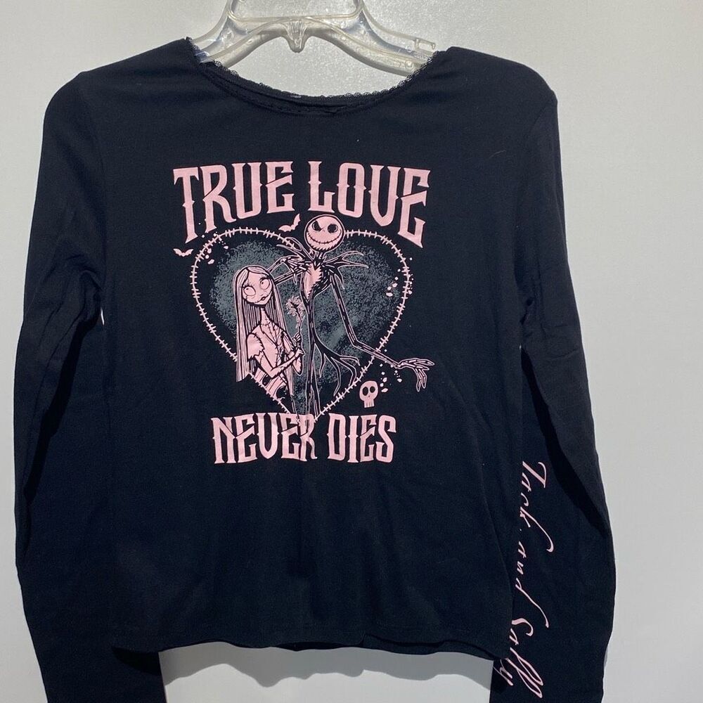 Disney Women's Black Nightmare Before Christmas Long Sleeve T-Shirt Medium NWT